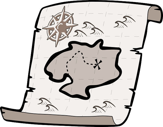 treasure map with an x